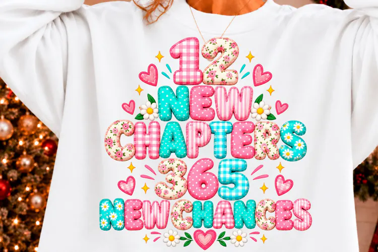 12 New Chapters 365 New Chances T-Shirt Design Png