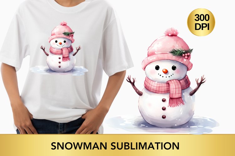 Christmas snowman clipart, snowman sublimation