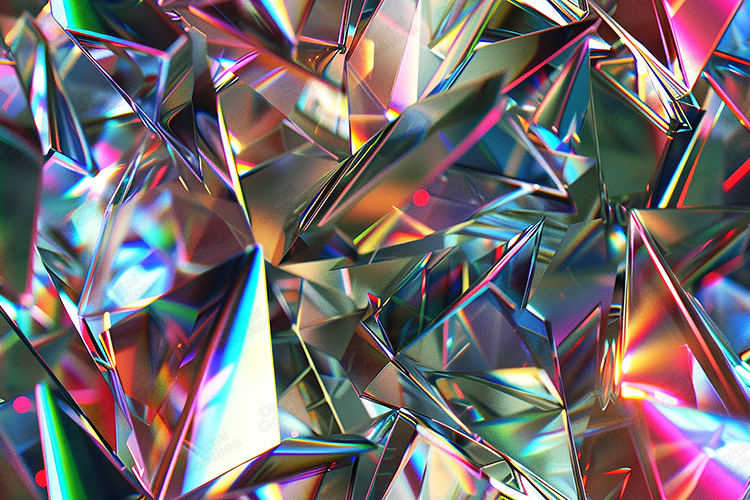 Iridescent Broken Glass Prism Shards Abstract Texture