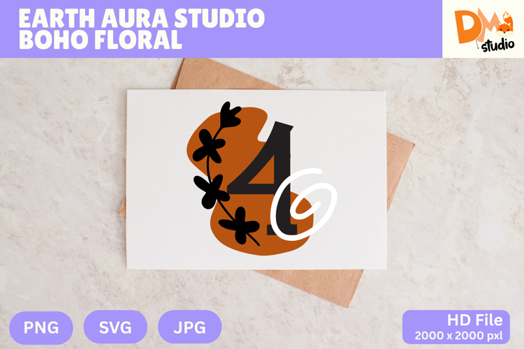 Earth Aura Studio Boho Floral Monogram