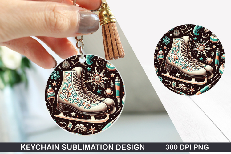 Christmas Keychain Sublimation - Christmas Keychain PNG