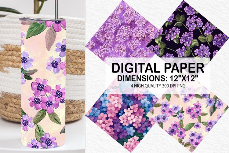 Verbena Flowers Seamless Pattern Digital paper