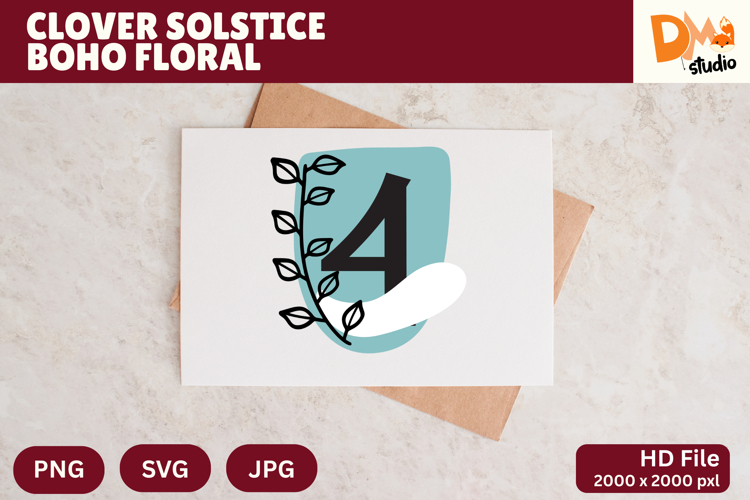 Clover Solstice Boho Floral Monogram