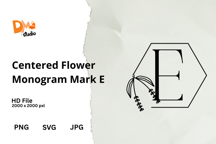 Centered Flower Monogram Mark