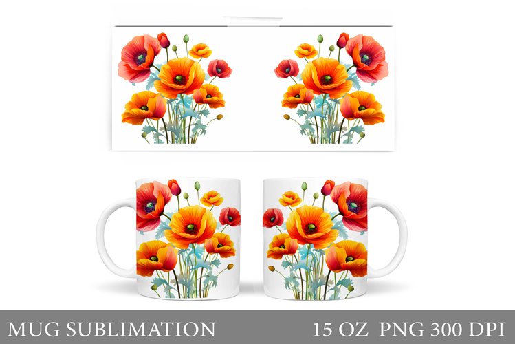 Flowers Mug Design. Floral Mug Sublimation