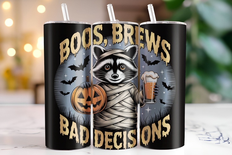 Boos, Brews Bad Decisions Tumbler Wrap | Sublimation