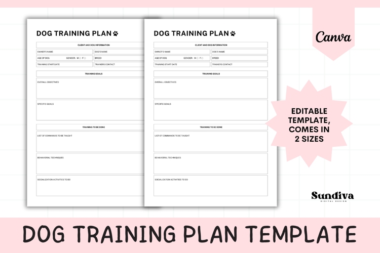 Dog Training Plan Template 1