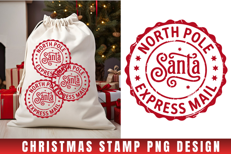 Christmas Stamp Clipart, Christmas Retro sublimation PNG