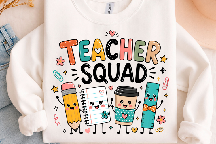 Teacher Squad School Supplies PNG