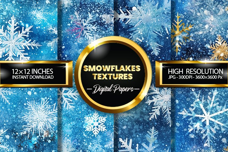 Snowflakes Textures Digital Papers - 04 Variations example image 1