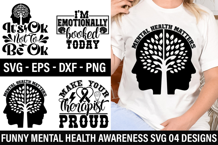 Funny Mental Health Awareness SVG Design - Mental Health Mat