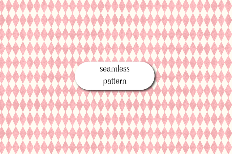 Pink Harlequin Diamond Pattern Seamless Vintage Background