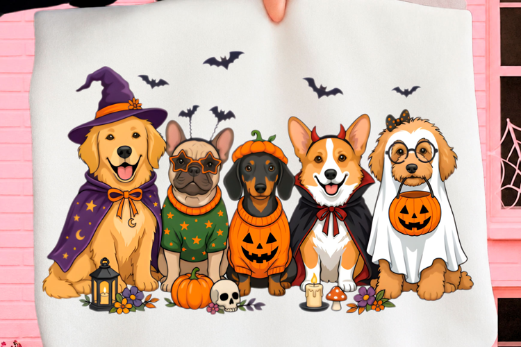 Halloween Dog Costume Crew Png T-shirt