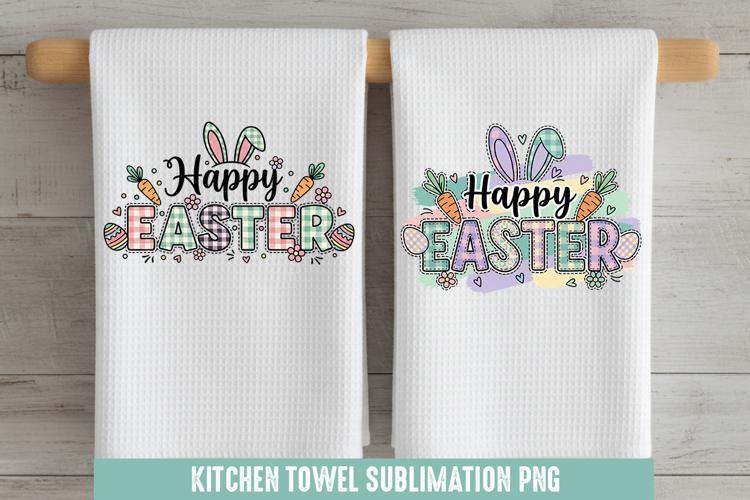 Happy Easter- Kitchen Towel Sublimation, Kitchen Towel
