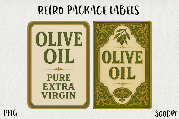 Vintage Food Label PNG Retro Pantry & Packaging Clipart.