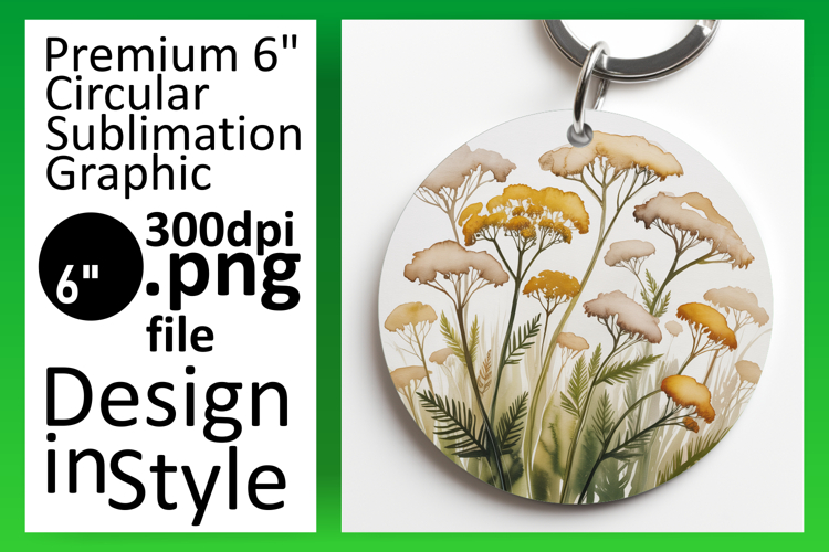 Whimsical Round Design for Car Coasters , Flowers