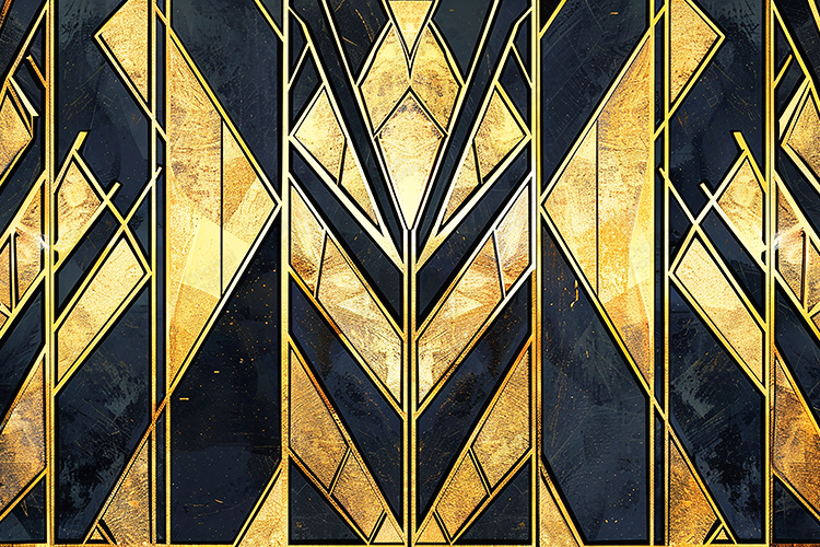 Luxury Art Deco Gold Geometric Background with Dark Texture