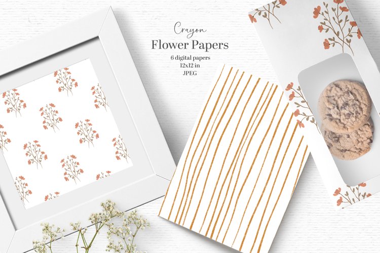 Romantic flower digital papers example image 1