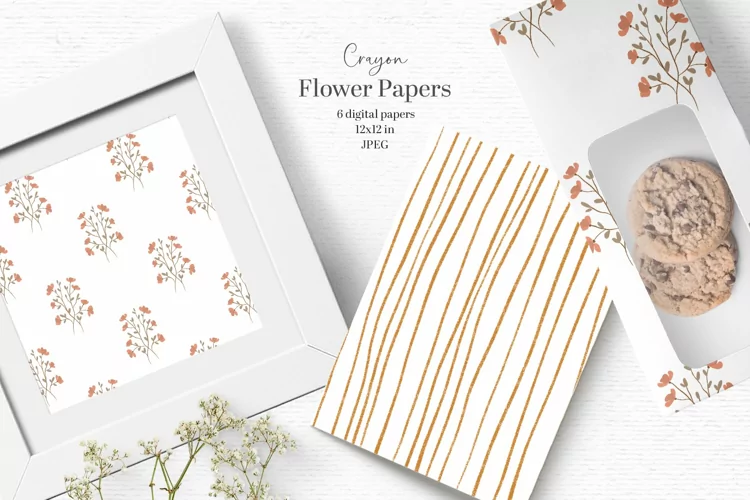 Romantic flower digital papers