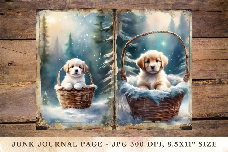 Printable Junk Journal Pages classic dog 1