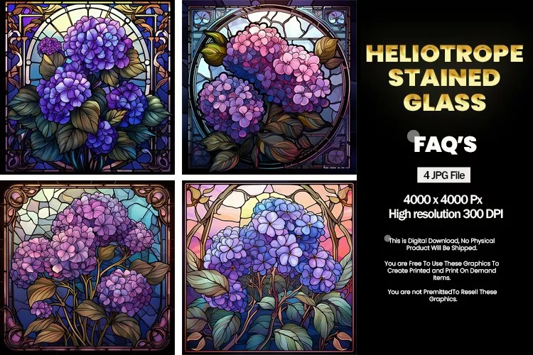 Stained Glass Heliotrope Square Coaster - 04 Variations