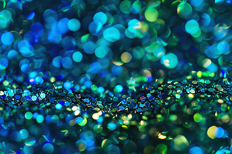Emerald Blue Green Glitter Bokeh Background with Sparkle