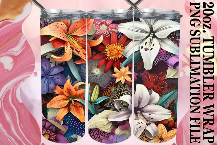 Dynamic Spring Flower Tumbler Wrap 20oz