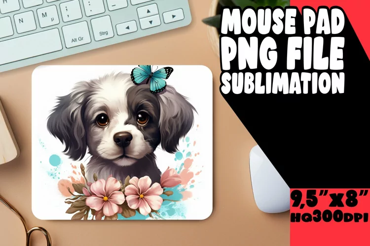 Puppy and Flower Sublimation Pad