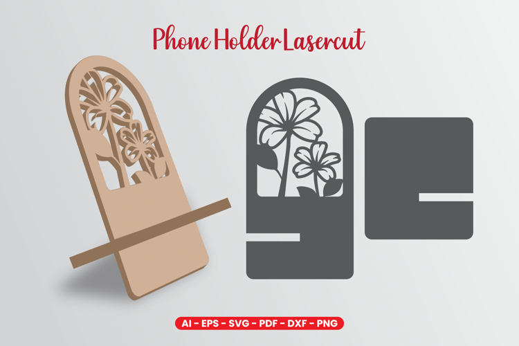 Flowers Phone Holder Lasercut