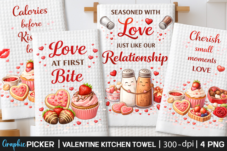 Valentine Kitchen Towel PNG, Valentine day Sublimation, Xoxo