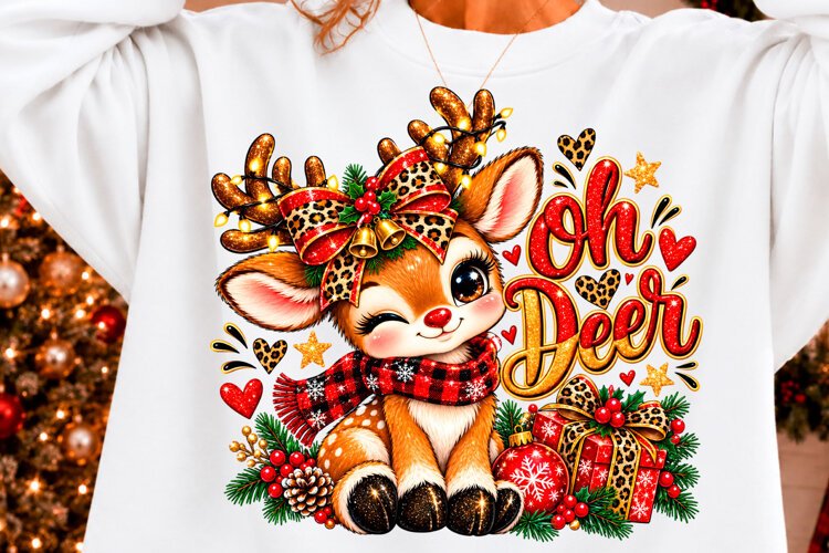 Oh Deer Christmas PNG, Cute Deer Png example image 1