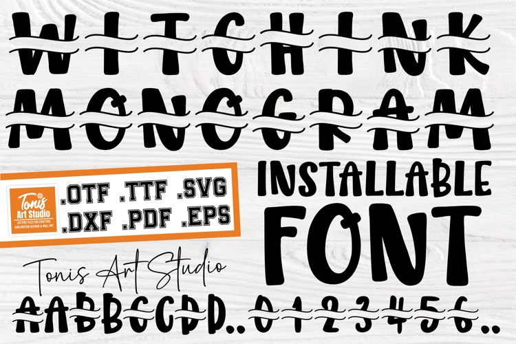 Witchink Split Monogram Font SVG Letters for Cricut Projects