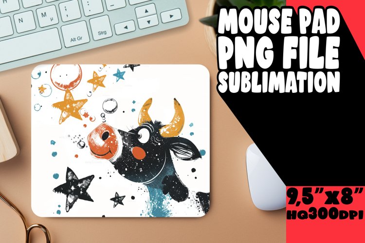 Whimsical Farm Cow Sublimation Mouse Pads