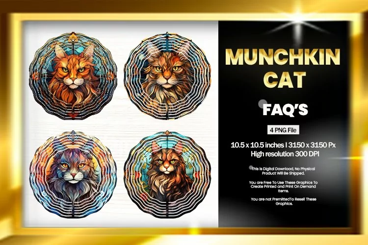 Munchkin cat Wind Spinner Sublimation - 04 Variations