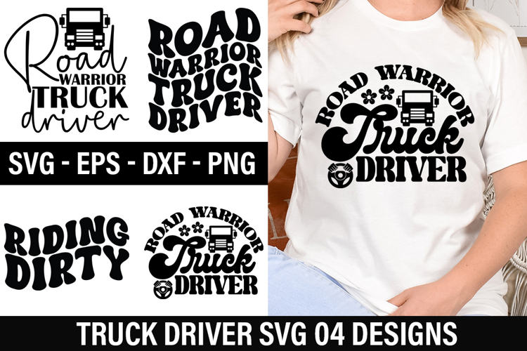 Truck Driver SVG Design - Road warrior truck driver