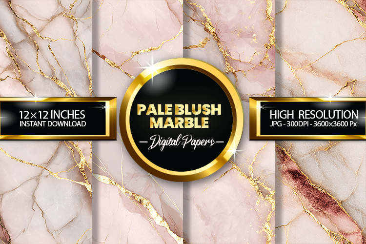 Pale blush marble Digital Papers - 04 variations