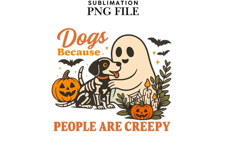 Ghosts dogs png design for T-shirts