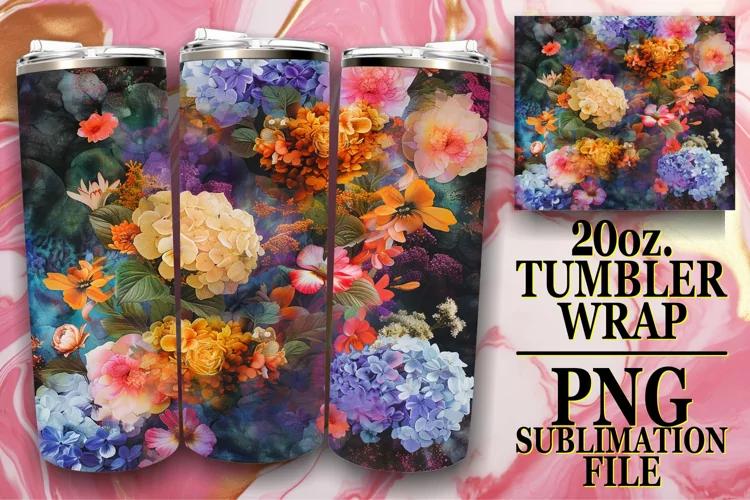 Colorful Meadow of Flowers Tumbler Design