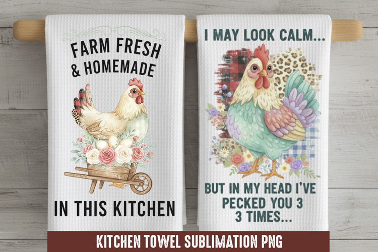 Farm fresh & - Kitchen Towel Sublimation, Kitchen Towel