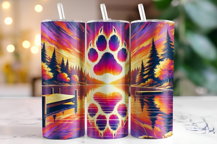 Paw Tumbler Wrap | Sublimation | Tumblers example image 1