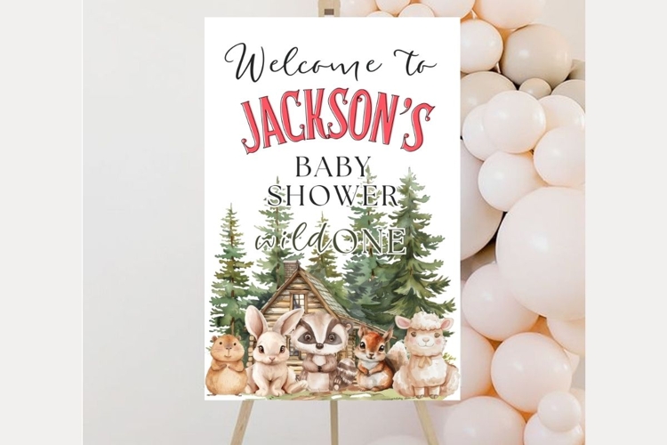 Baby Shower Welcome Sign Template 205 example image 1