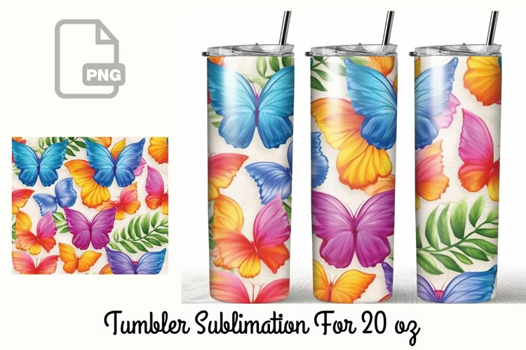 Butterfly Tumbler Wrap Sublimation
