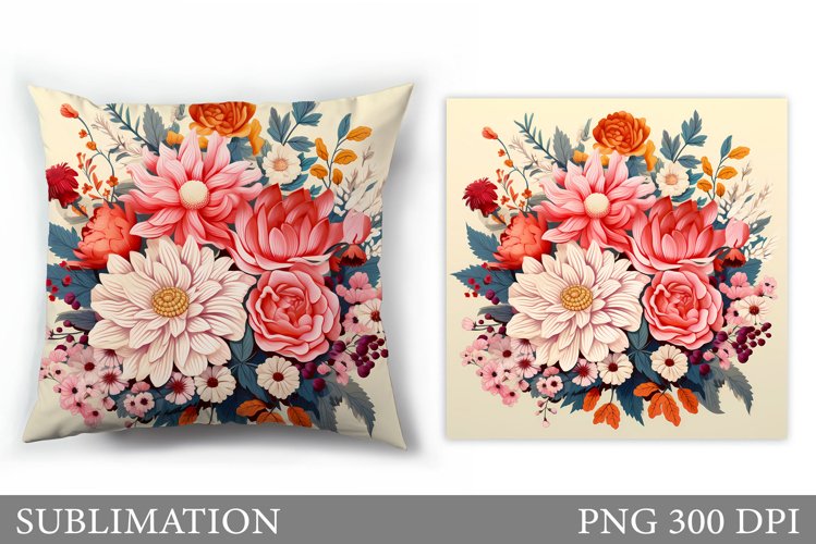 Flowers Sublimation. Flowers Pillow Sublimation