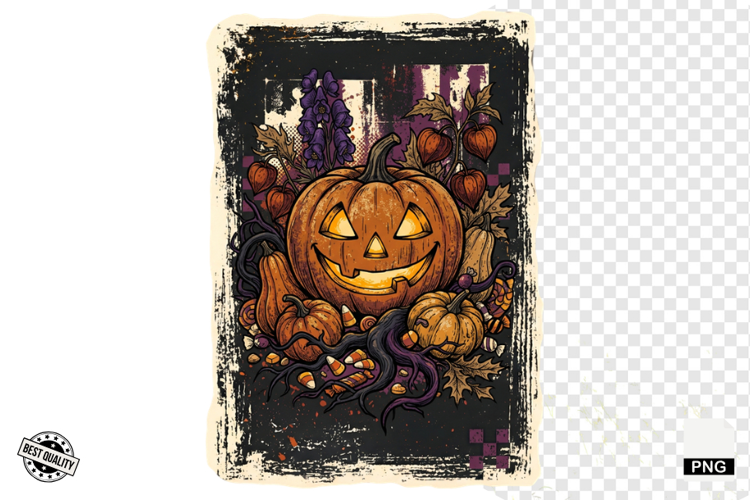 Distressed Vintage Halloween Design Clipart