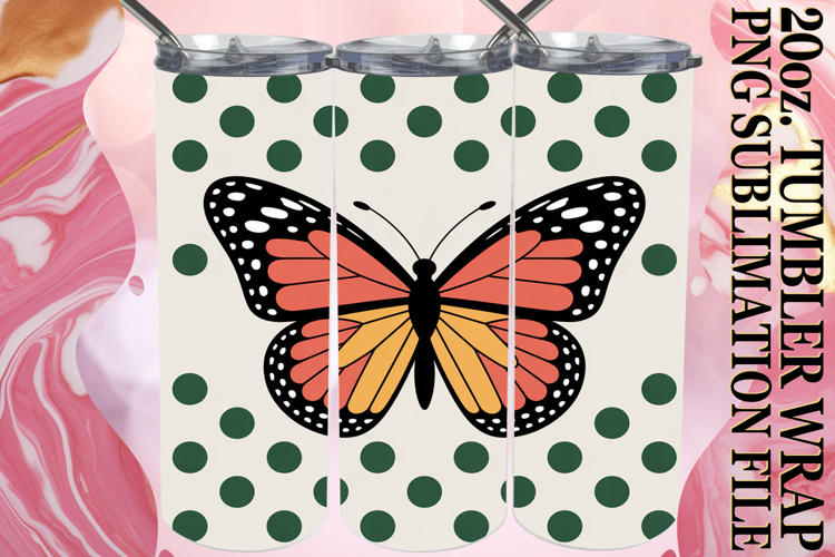 Happy beginnings 20oz tumbler wrap, Butterfly