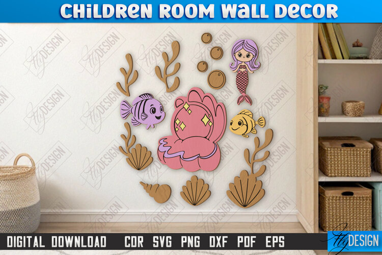 Children Room Wall Décor Laser Cut | Nursery Décor | Ocean example image 1