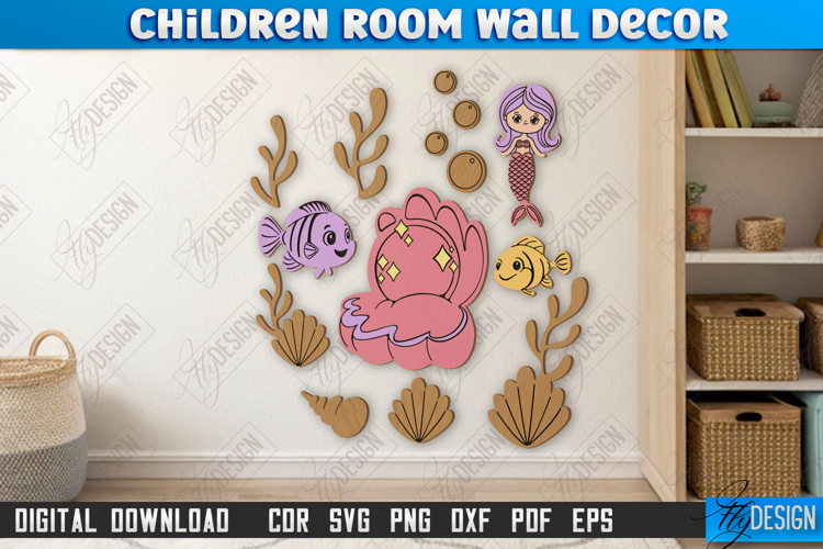 Children Room Wall Décor Laser Cut | Nursery Décor | Ocean