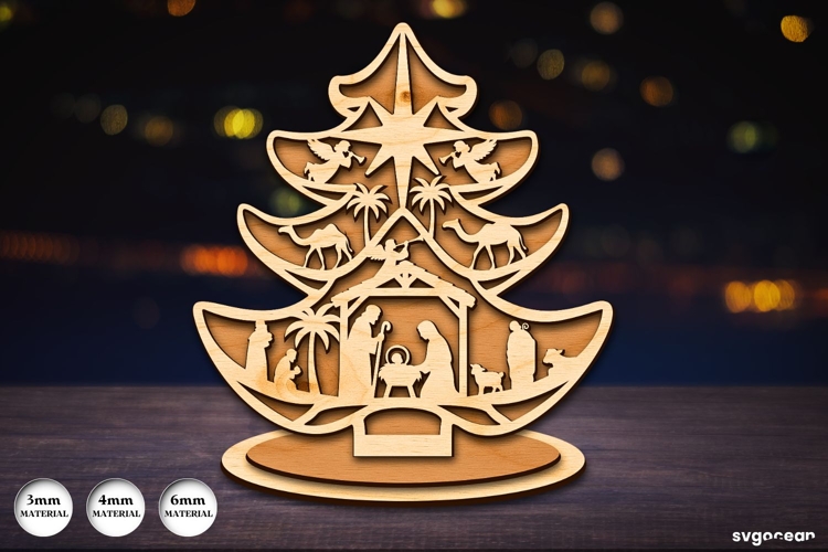 Christmas Tree Stand Laser Cut | Glowforge | SVG