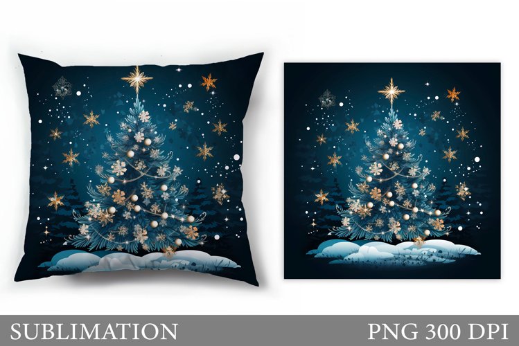 Christmas Tree Pillow Design. Christmas Tree Sublimation example image 1