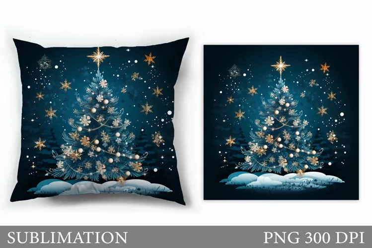 Christmas Tree Pillow Design. Christmas Tree Sublimation